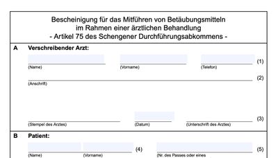 screenshot of the form necessary for carrying your ADHD meds within the EU