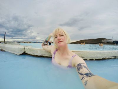 Soaking at the Mývatn baths